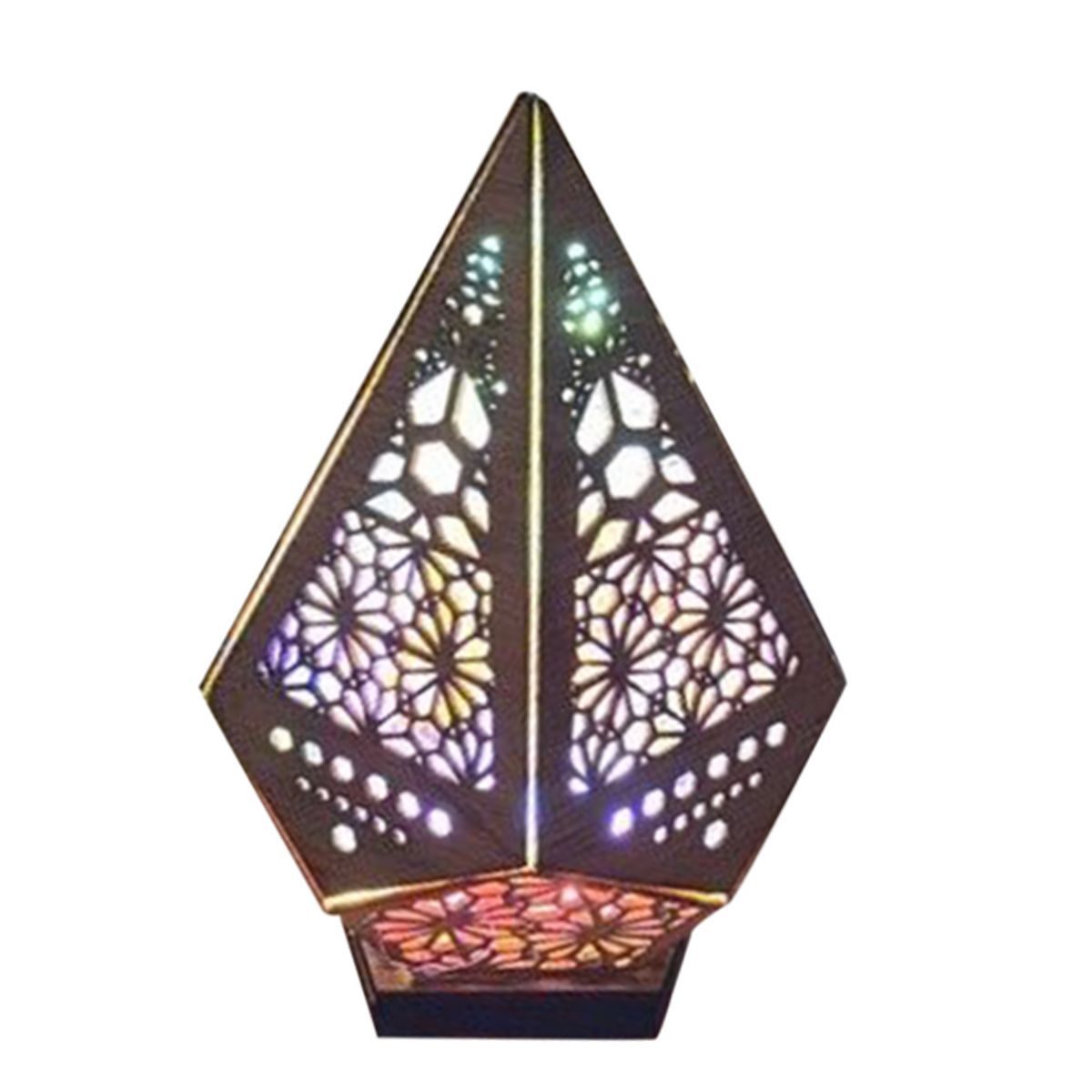 Floor Lamp Bohemian Style USB Wooden Floor Lamp Modern Geometric Light for Living Room Bedroom