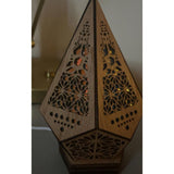 Floor Lamp Bohemian Style USB Wooden Floor Lamp Modern Geometric Light for Living Room Bedroom