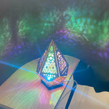 Floor Lamp Bohemian Style USB Wooden Floor Lamp Modern Geometric Light for Living Room Bedroom