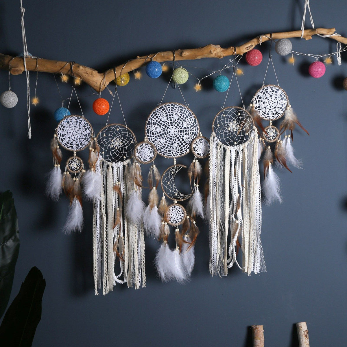 Bedside Dream Catcher Moon and Star Wall Decoration Hanging Decor