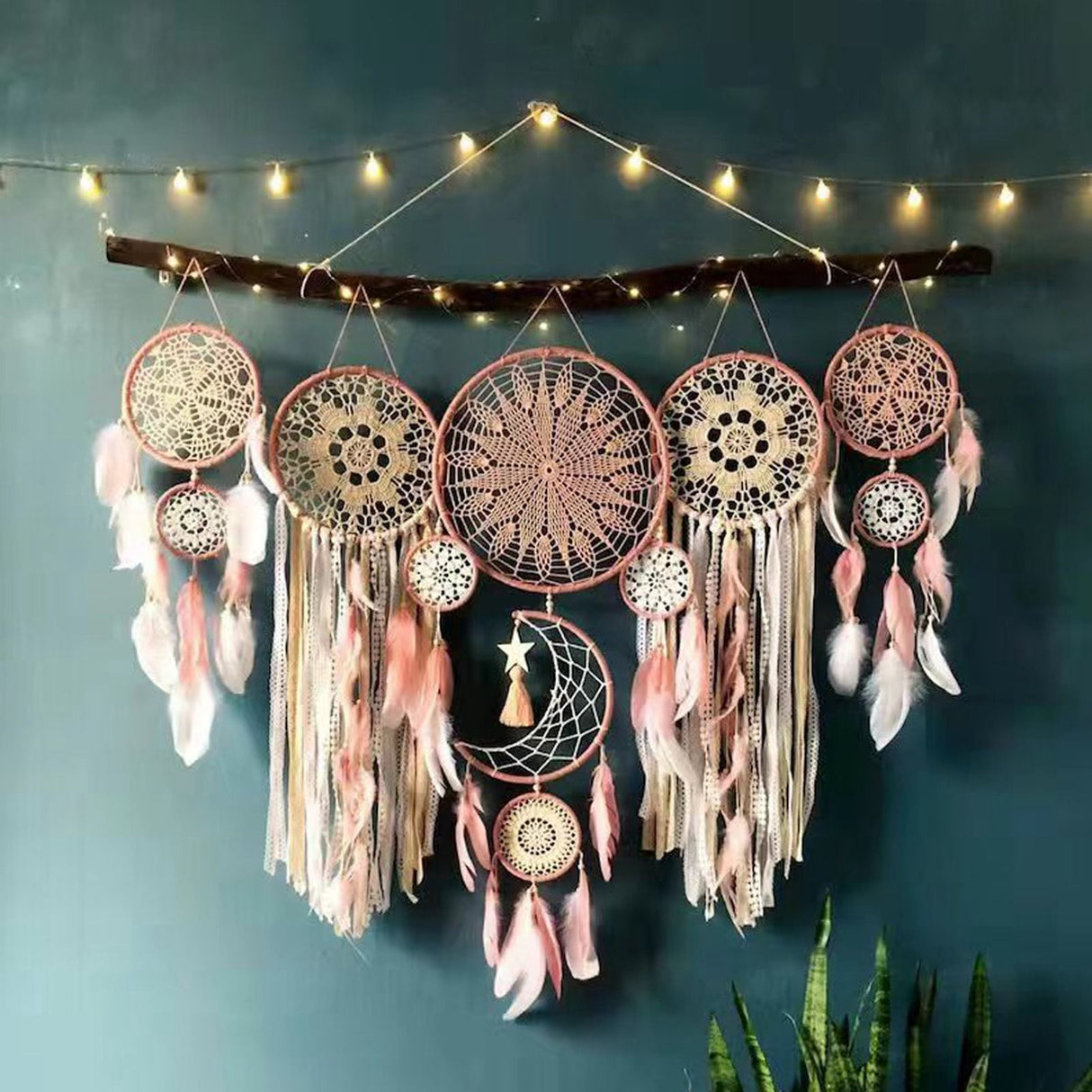 Bedside Dream Catcher Moon and Star Wall Decoration Hanging Decor