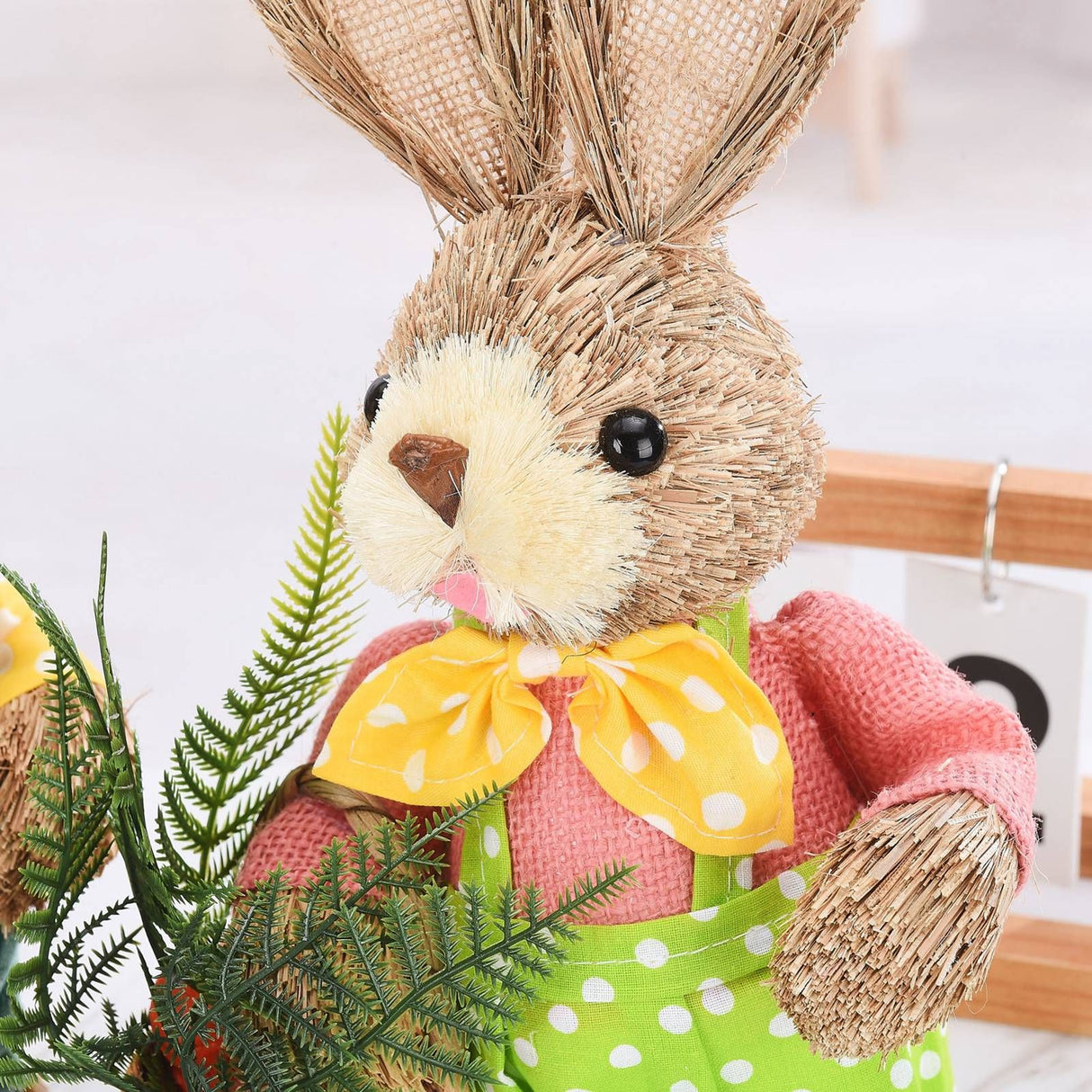 2pcs Easter Bunny Ornament Cute Rustic Rabbit Figurines Foam Decorative Bunny Home Decor 35cm