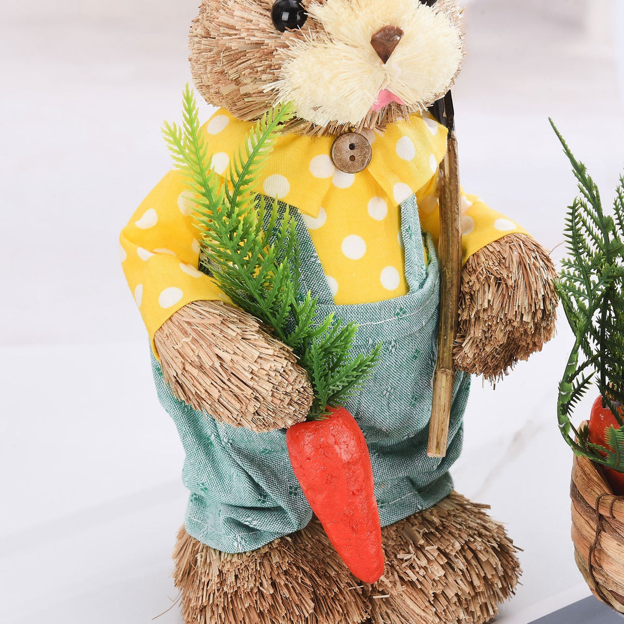 2pcs Easter Bunny Ornament Cute Rustic Rabbit Figurines Foam Decorative Bunny Home Decor 35cm