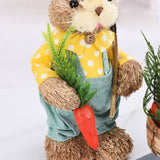 2pcs Easter Bunny Ornament Cute Rustic Rabbit Figurines Foam Decorative Bunny Home Decor 35cm - Side View