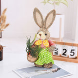 2pcs Easter Bunny Ornament Cute Rustic Rabbit Figurines Foam Decorative Bunny Home Decor 35cm