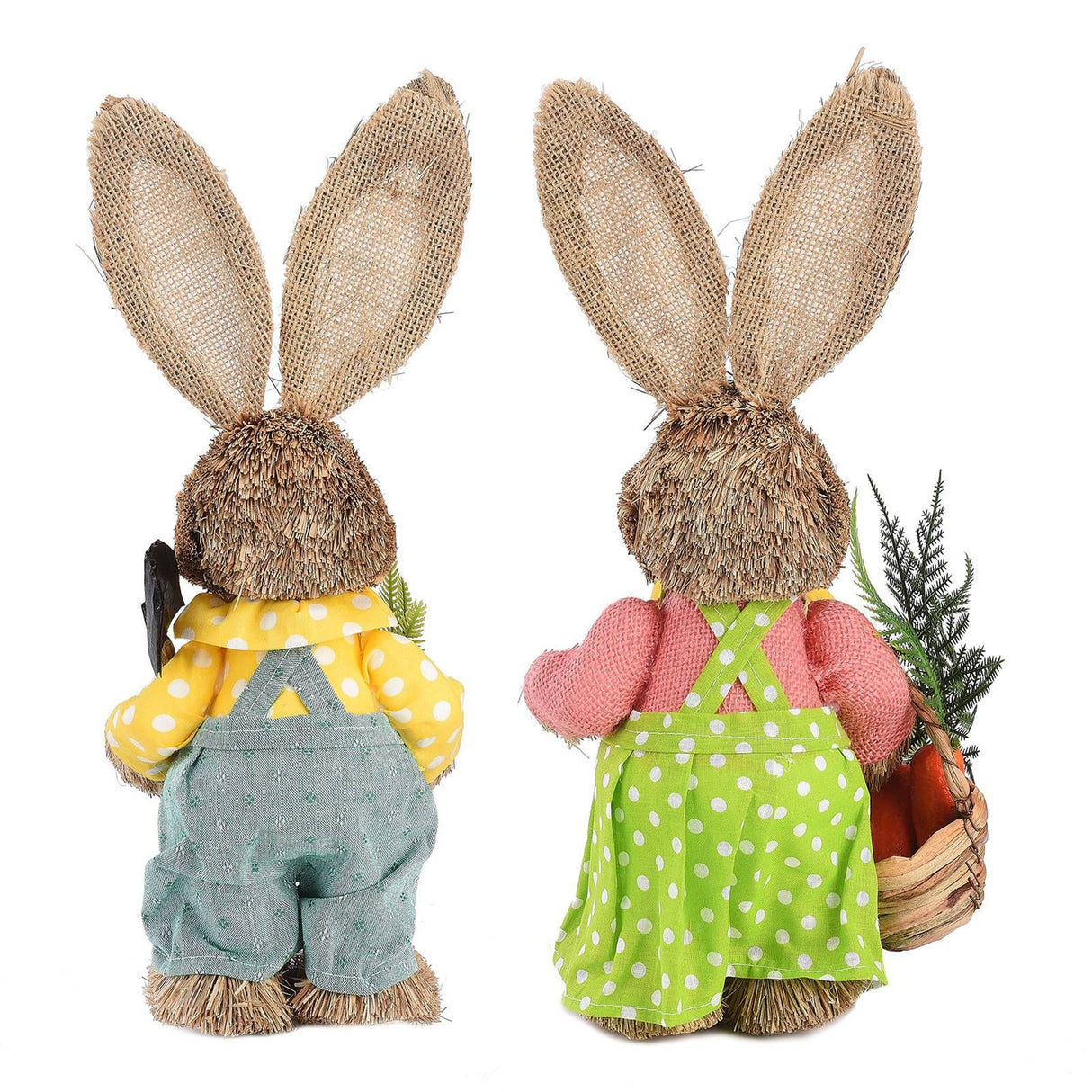 2pcs Easter Bunny Ornament Cute Rustic Rabbit Figurines Foam Decorative Bunny Home Decor 35cm