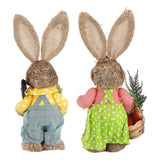 2pcs Easter Bunny Ornament Cute Rustic Rabbit Figurines Foam Decorative Bunny Home Decor 35cm