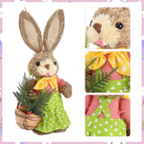 2pcs Easter Bunny Ornament Cute Rustic Rabbit Figurines Foam Decorative Bunny Home Decor 35cm