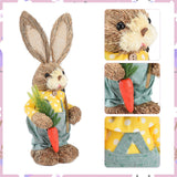2pcs Easter Bunny Ornament Cute Rustic Rabbit Figurines Foam Decorative Bunny Home Decor 35cm