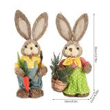 2pcs Easter Bunny Ornament Cute Rustic Rabbit Figurines Foam Decorative Bunny Home Decor 35cm