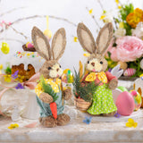 2pcs Easter Bunny Ornament Cute Rustic Rabbit Figurines Foam Decorative Bunny Home Decor 35cm