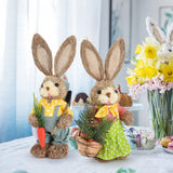 2pcs Easter Bunny Ornament Cute Rustic Rabbit Figurines Foam Decorative Bunny Home Decor 35cm - Extra Image