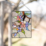 Cardinal Stained Window Panel Glass Window Hanging For Wall Decoration