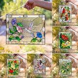 Cardinal Stained Window Panel Glass Window Hanging For Wall Decoration - Extra Image