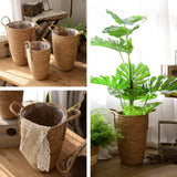 Straw Woven Baskets Vase Ornaments Living Room Flower Arrangements Dried Flowers Wicker Flower Pots