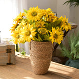 Straw Woven Baskets Vase Ornaments Living Room Flower Arrangements Dried Flowers Wicker Flower Pots - Low Angle