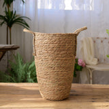 Straw Woven Baskets Vase Ornaments Living Room Flower Arrangements Dried Flowers Wicker Flower Pots