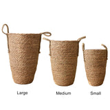 Straw Woven Baskets Vase Ornaments Living Room Flower Arrangements Dried Flowers Wicker Flower Pots