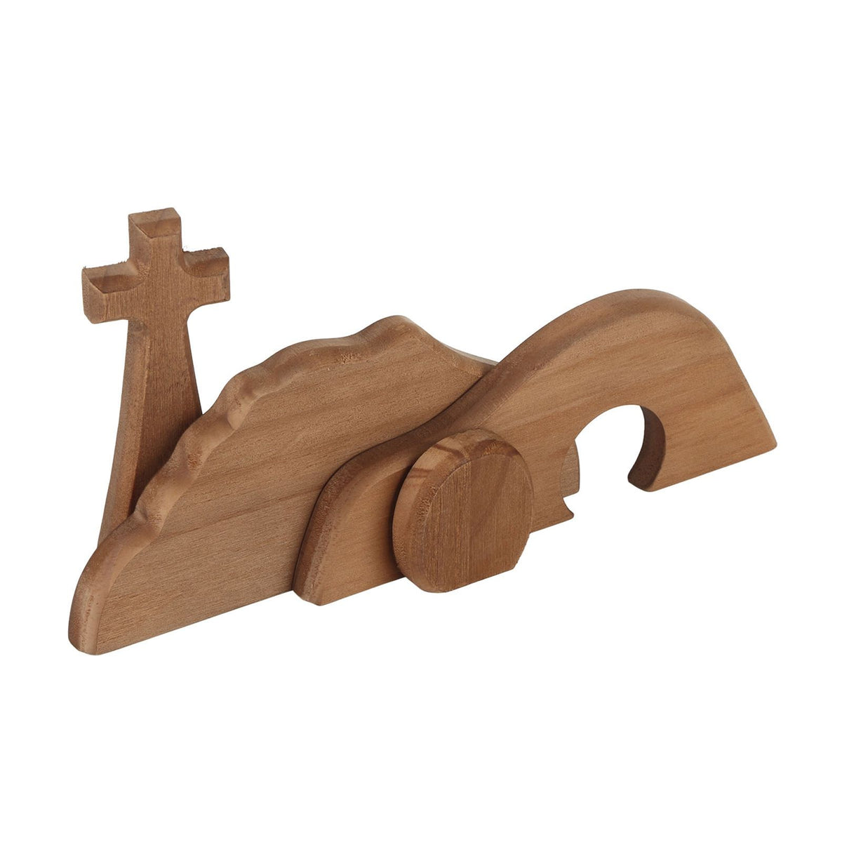Easter Scene Cross Decoration Wooden Jesus Empty Tomb Statue Easter Cross Figurine Home Decor