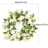 Gardenia Wreath American Holiday Home Decoration Door Hanging - Top-Down View