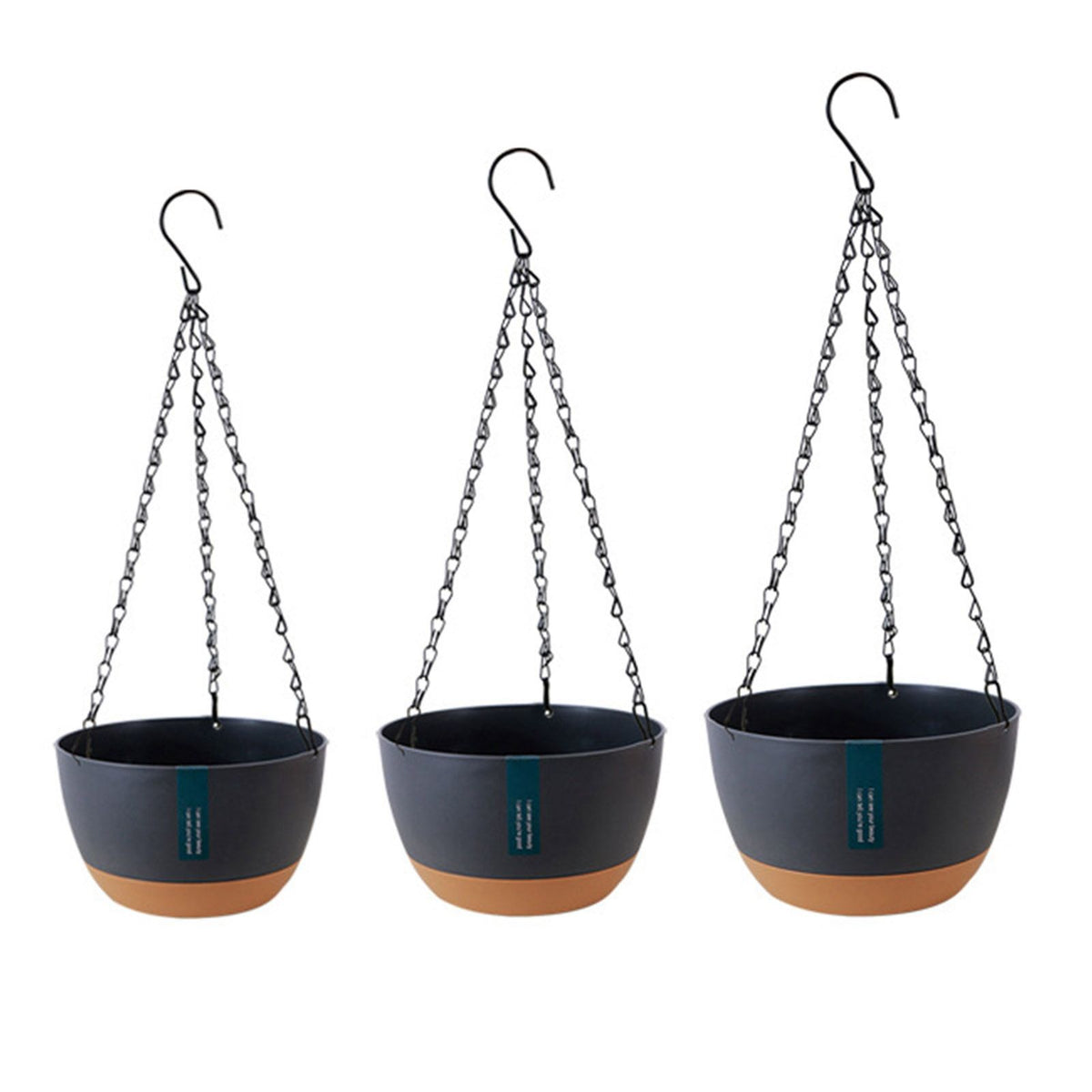 Hanging Double Chain Hanging Basket Planter Home Balcony Indoor Automatic Water Absorbing Basin