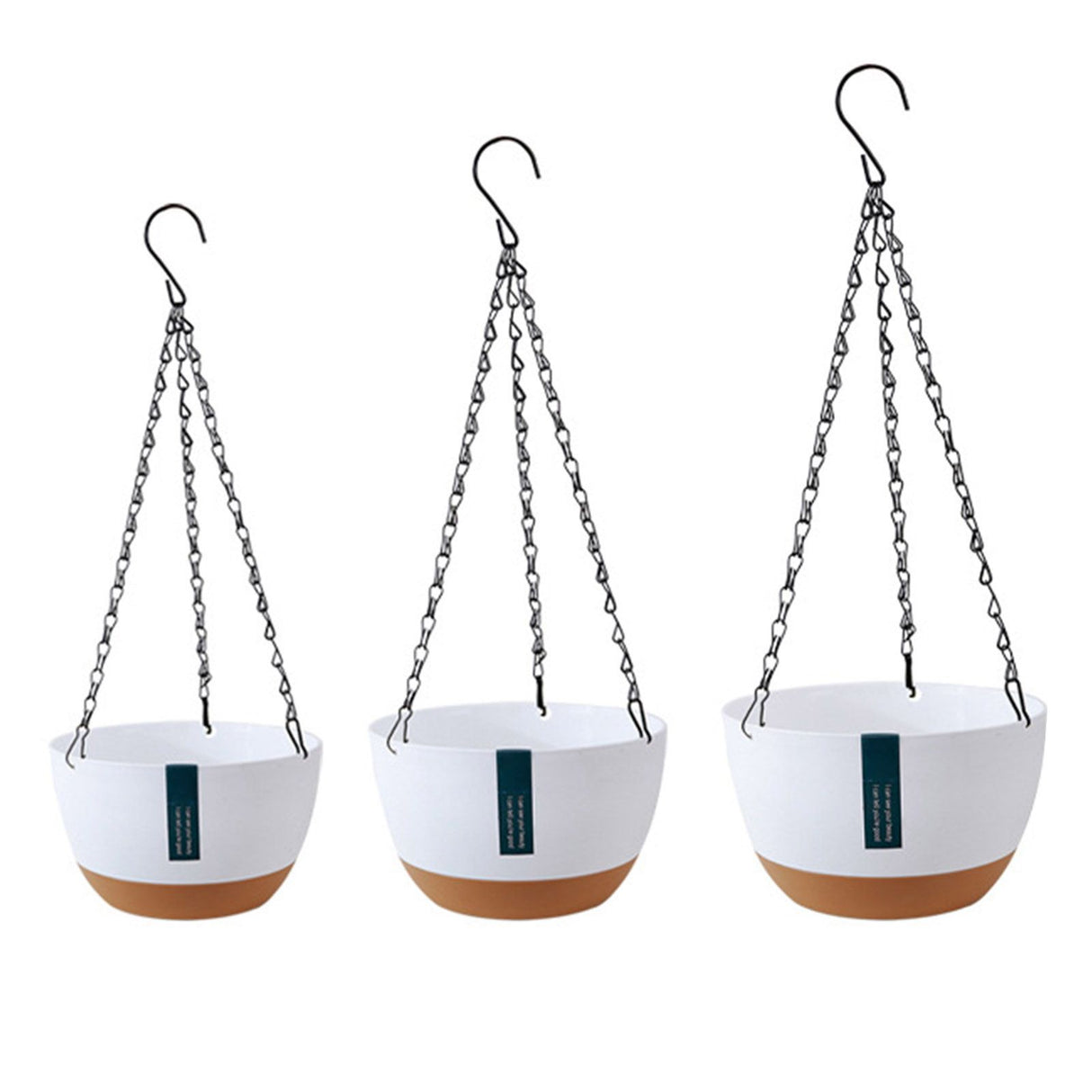 Hanging Double Chain Hanging Basket Planter Home Balcony Indoor Automatic Water Absorbing Basin