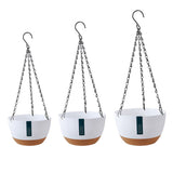 Hanging Double Chain Hanging Basket Planter Home Balcony Indoor Automatic Water Absorbing Basin
