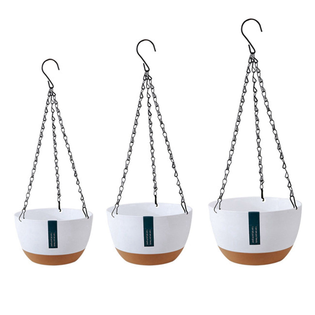 Hanging Double Chain Hanging Basket Planter Home Balcony Indoor Automatic Water Absorbing Basin