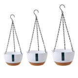 Hanging Double Chain Hanging Basket Planter Home Balcony Indoor Automatic Water Absorbing Basin