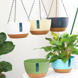 Hanging Double Chain Hanging Basket Planter Home Balcony Indoor Automatic Water Absorbing Basin - Extra Image