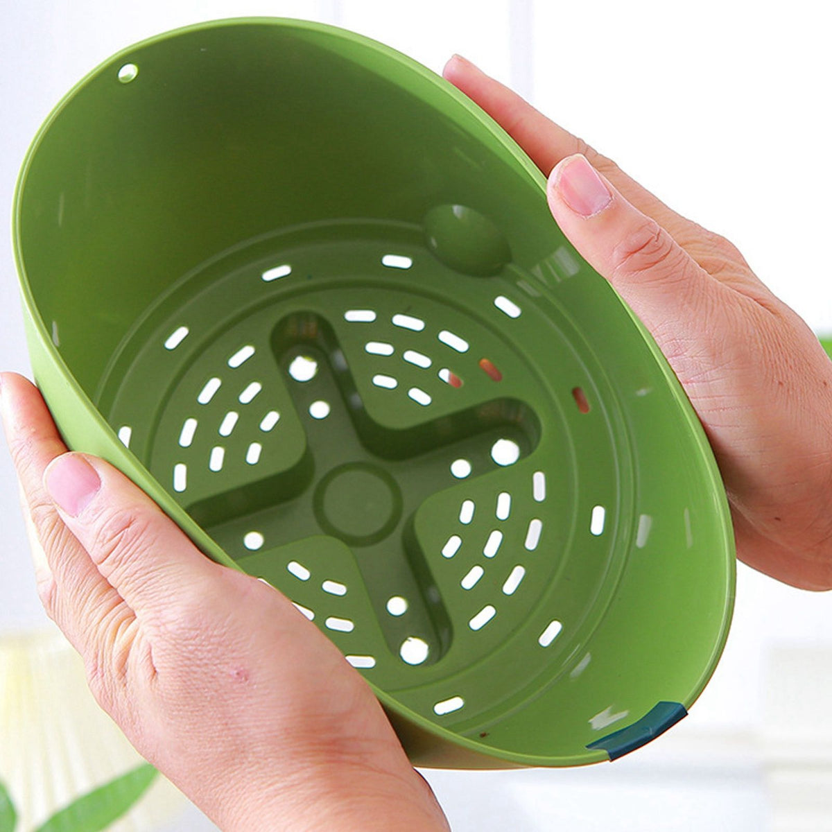 Hanging Double Chain Hanging Basket Planter Home Balcony Indoor Automatic Water Absorbing Basin