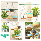 Hanging Double Chain Hanging Basket Planter Home Balcony Indoor Automatic Water Absorbing Basin