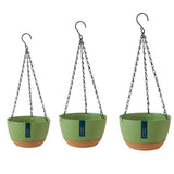 Hanging Double Chain Hanging Basket Planter Home Balcony Indoor Automatic Water Absorbing Basin - Side View
