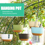 Hanging Double Chain Hanging Basket Planter Home Balcony Indoor Automatic Water Absorbing Basin - 45-Degree Angle