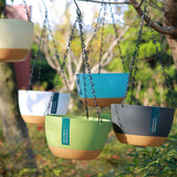 Hanging Double Chain Hanging Basket Planter Home Balcony Indoor Automatic Water Absorbing Basin