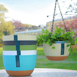 Hanging Double Chain Hanging Basket Planter Home Balcony Indoor Automatic Water Absorbing Basin