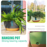Hanging Double Chain Hanging Basket Planter Home Balcony Indoor Automatic Water Absorbing Basin - Extra Image