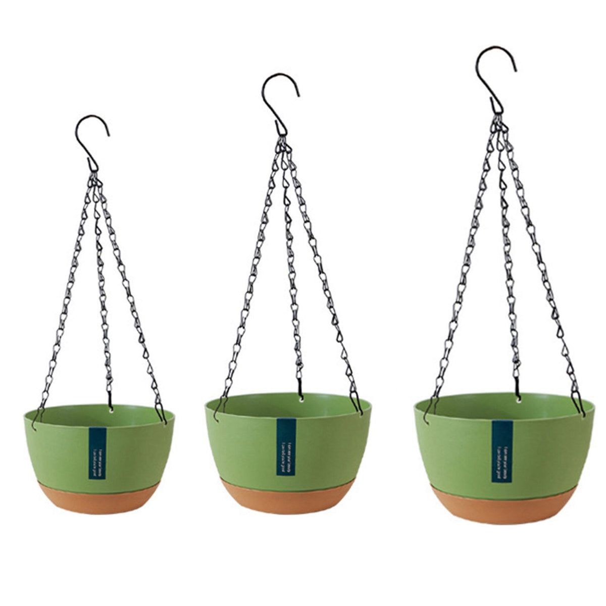 Hanging Double Chain Hanging Basket Planter Home Balcony Indoor Automatic Water Absorbing Basin
