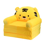2‑in‑1 Foldable Sofa for Kids Lovely Futon Sofa Children Couch Room Decoration - Front View
