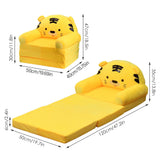 2‑in‑1 Foldable Sofa for Kids Lovely Futon Sofa Children Couch Room Decoration