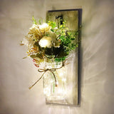 LED Mason Jar Wall Lights Indoor Outdoor Patio Vase Hanging Lights Home Wall Decorations - Front View