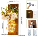 LED Mason Jar Wall Lights Indoor Outdoor Patio Vase Hanging Lights Home Wall Decorations - 45-Degree Angle