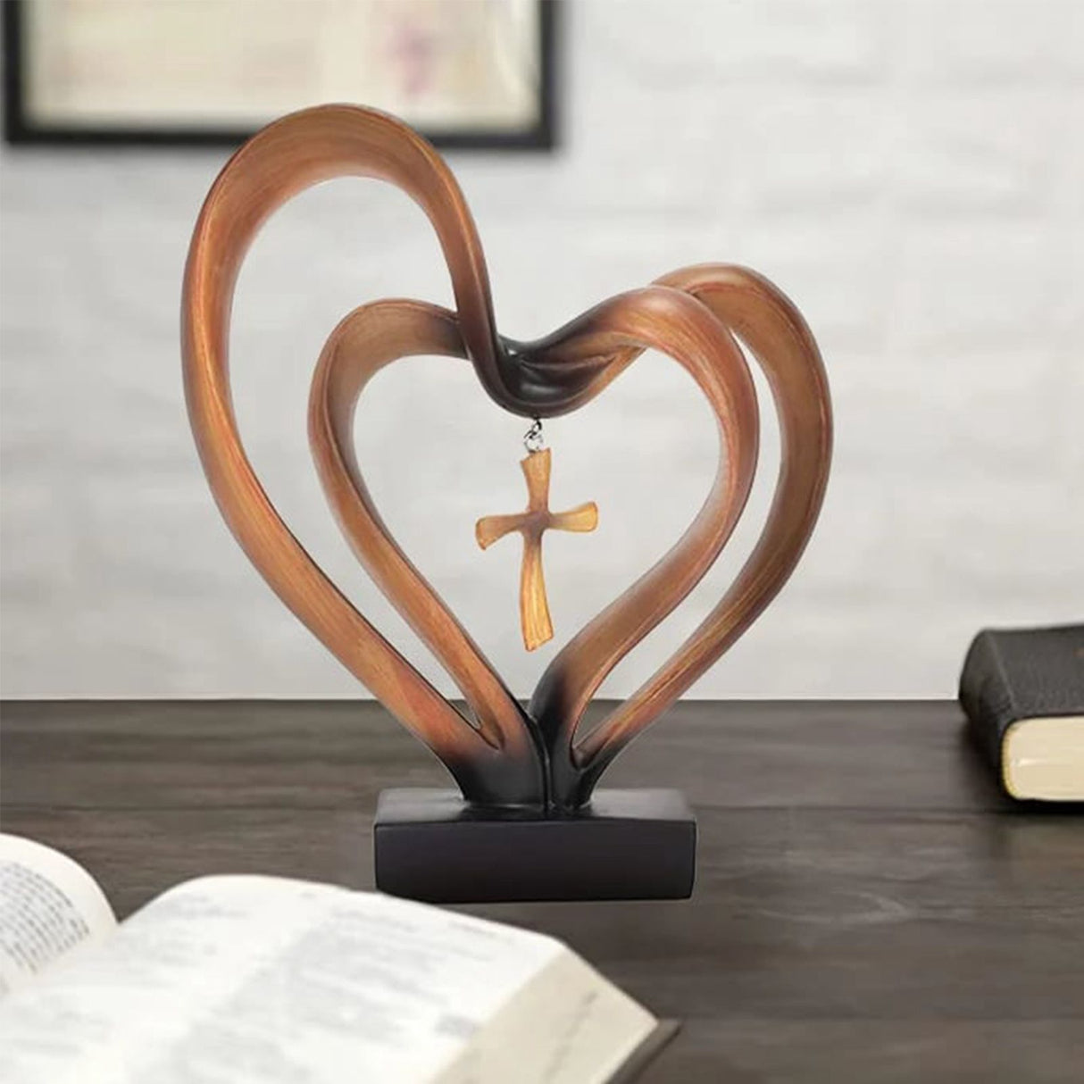 Jesus Entwined Hearts Cross Easter Jesus Cross Ornament Jesus Intertwined Hearts Cross Craft Home Decor