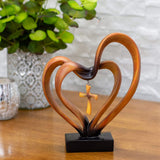 Jesus Entwined Hearts Cross Easter Jesus Cross Ornament Jesus Intertwined Hearts Cross Craft Home Decor - Close-Up Angle