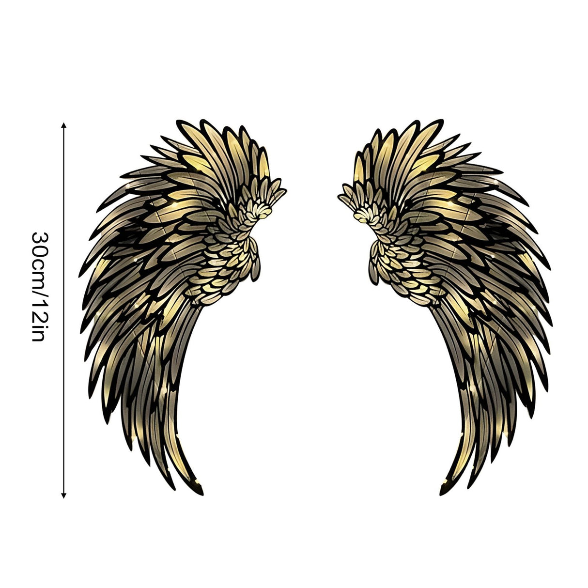 1 Pair Angel Wings Metal Mural Wall Sculpture Decor for Living Room