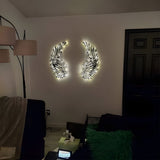 1 Pair Angel Wings Metal Mural Wall Sculpture Decor for Living Room