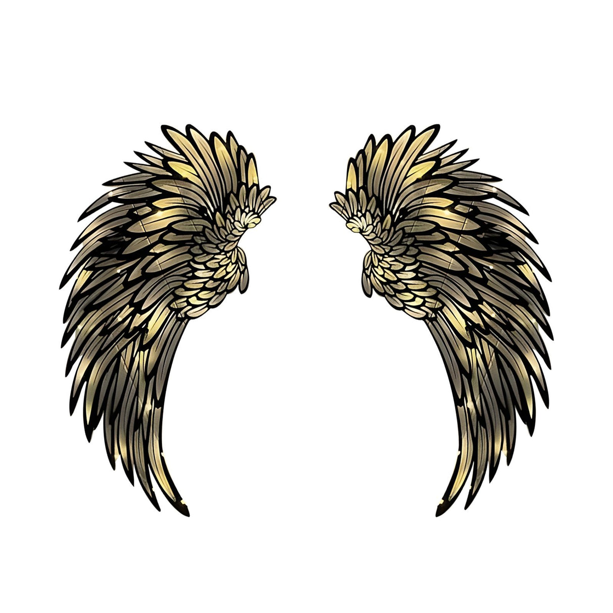 1 Pair Angel Wings Metal Mural Wall Sculpture Decor for Living Room
