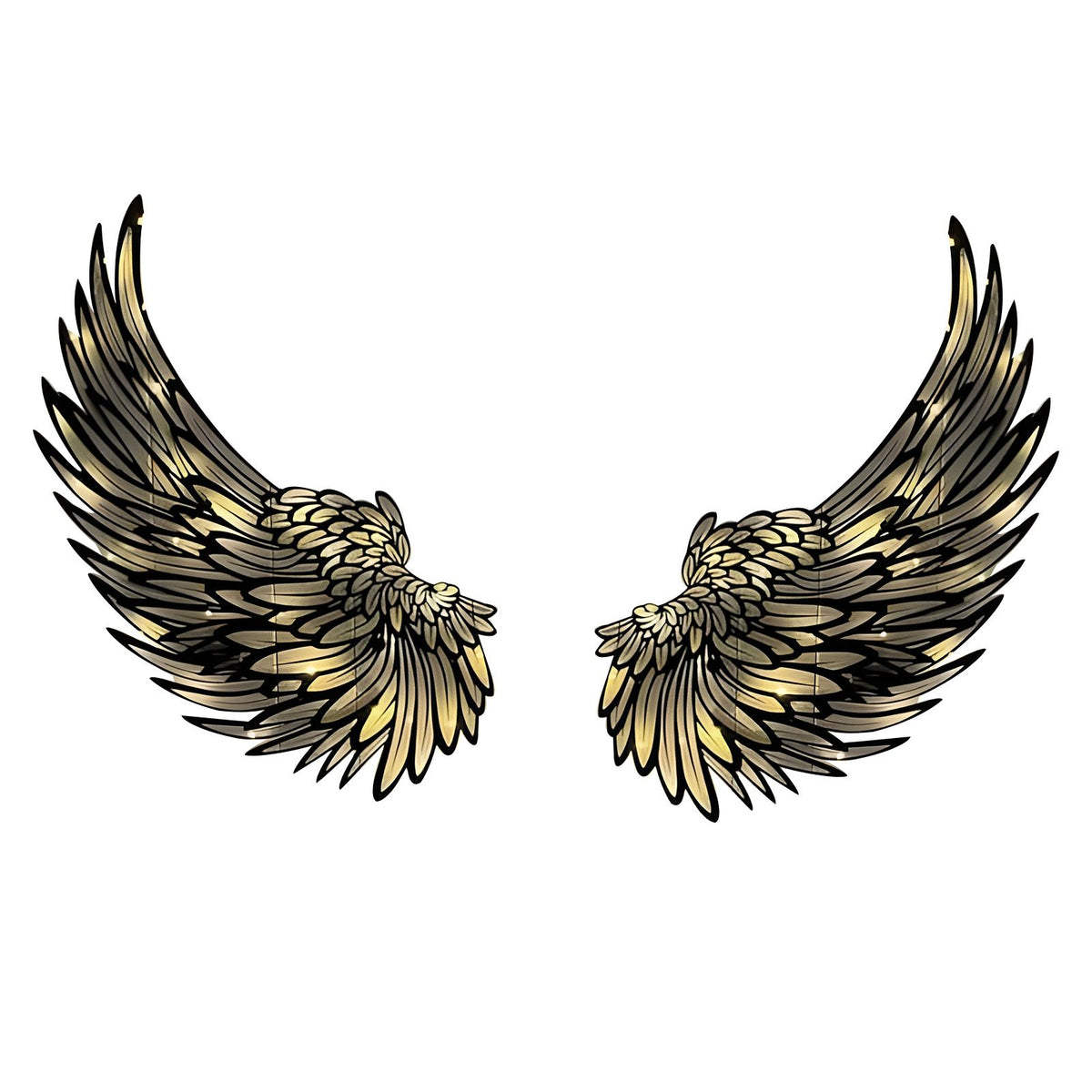 1 Pair Angel Wings Metal Mural Wall Sculpture Decor for Living Room