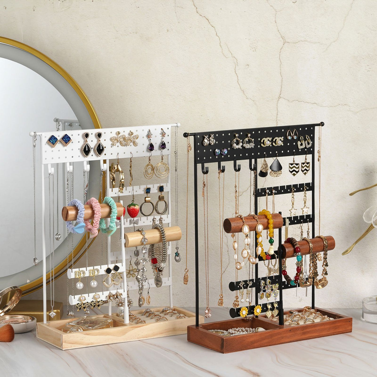 Jewelry Organizer Stand Durable Hanging Jewelry Holder Necklace Bracelet Display Rack for Home