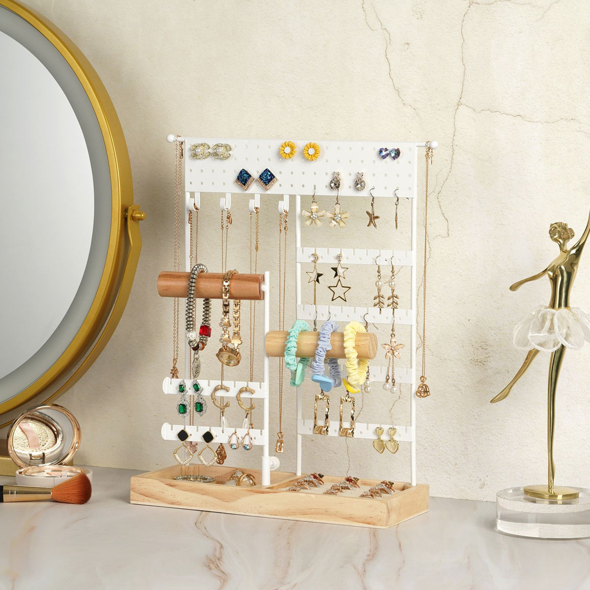 Jewelry Organizer Stand Durable Hanging Jewelry Holder Necklace Bracelet Display Rack for Home